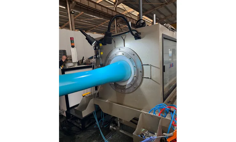 2025 brazil pvc o 90 400mm pipe extrusion line project 3