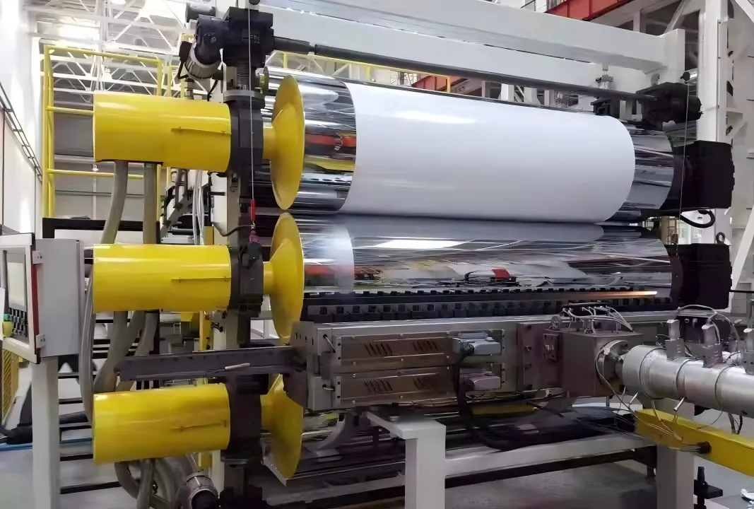 calendering and cooling turn the melt into stable sheet calendering and cooling turn the melt into stable sheet